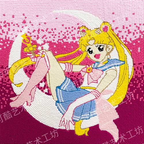 diy毛球画太阳花kaws全套材料包
