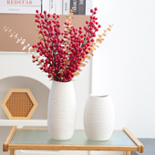 高级感发财红果陶瓷花瓶民宿样板房间插冬青水养鲜花器餐桌装 饰品