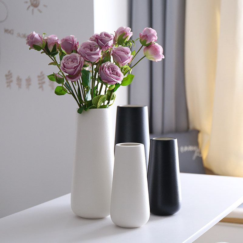 简约现代陶瓷花瓶摆件客厅插花水养鲜花创意电视柜客厅摆设装饰品