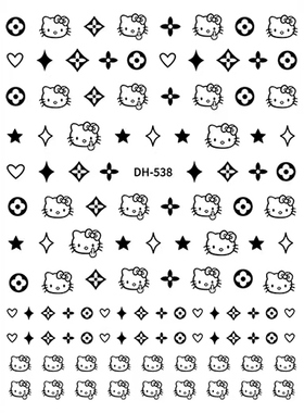 HelloKt猫美甲贴纸卡通可爱学生小清新超薄误会防水自粘贴花