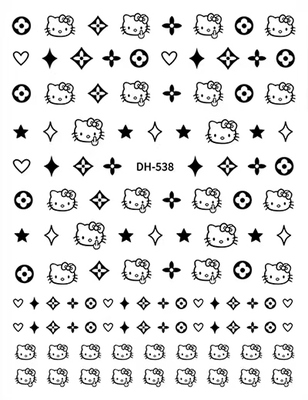 HelloKt猫美甲贴纸卡通可爱学生小清新超薄误会防水自粘贴花