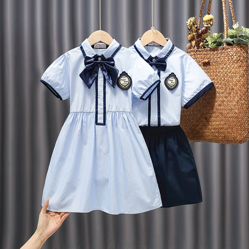 幼儿园园服班服纯棉不起球海军风