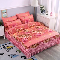 Четырехпальная двойная юбка для кровати с цветами Hua