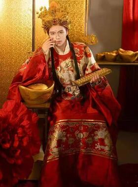出租新年元旦cos财神爷服装衣服全套成人男年会开业戏剧演出服