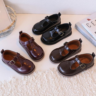 复古儿童小皮鞋2026春秋季防滑软底公主鞋高品质英伦风女童单鞋潮