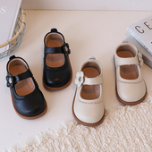 女童皮鞋 子 防滑儿童鞋 2025春秋中小女童单鞋 洋气花朵玛丽珍公主鞋