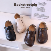 儿童复古男女童鞋 秋冬宝宝鞋 防滑透气英伦女童小皮鞋 洛丽塔公主鞋