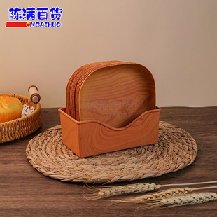 新款高档木纹吐骨碟家用点心桌面垃圾零食水果盘瓜子盘商用餐饮店