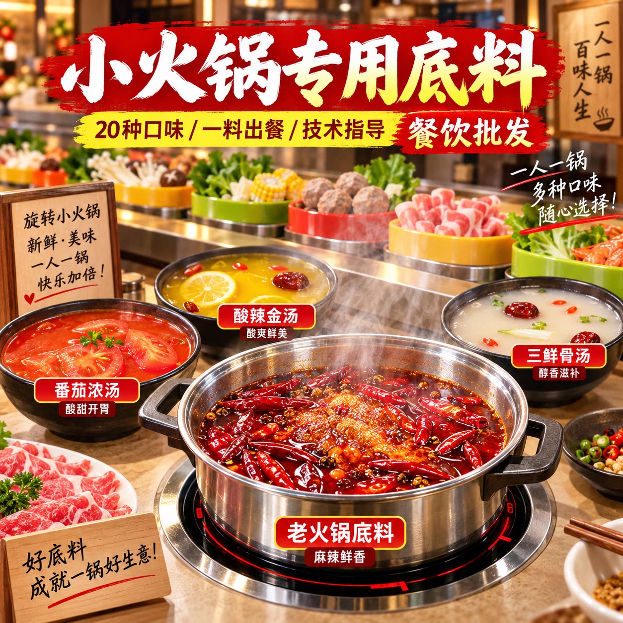 火锅调料底料批发商用牛油自助小火锅麻辣清油餐饮开店米线麻辣烫
