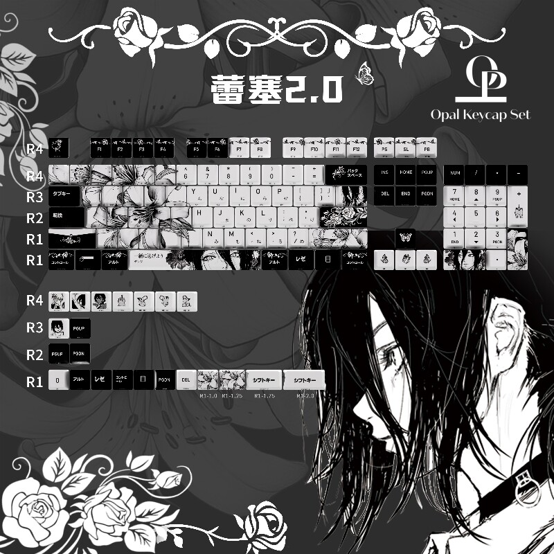 thumbnail for Lacey 2.0 original genuine keycap side engraved original five-sided sublimation chainsaw man Mai from ACE60 wooting