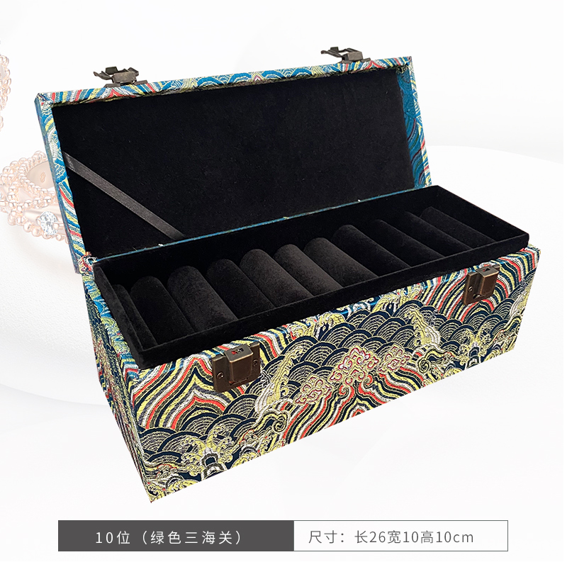 10位锦布手镯箱花色齐全