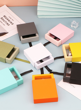 首饰盒收纳盒防氧化抽屉式新款精致高档pe薄膜悬浮盒包装饰品盒子