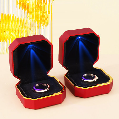 新品珠宝首饰盒LED灯裸石展示盒