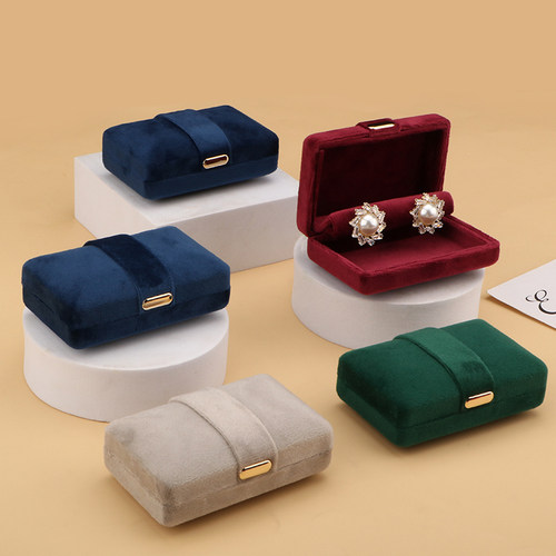 首饰盒新款高档精致绒布便携式