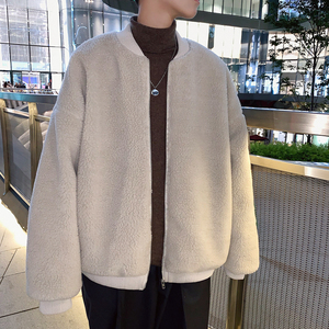 2020港风新款羊羔毛加厚外套男棉衣秋冬宽松夹克226-3-6626-P110图片