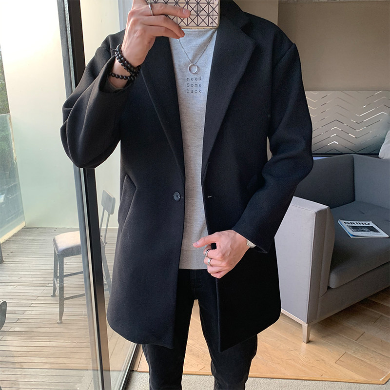 2020店主风冬装中长款呢大衣外套风衣男226-3-D21-P100不起球,男装毛呢大衣,星座226-3