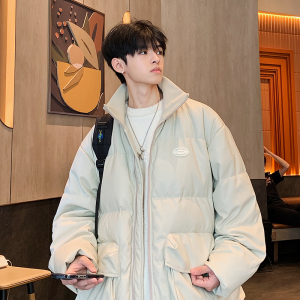 2023新款高品质PU皮棉衣港风罗文立领双口袋外套MY112-P165限238图片