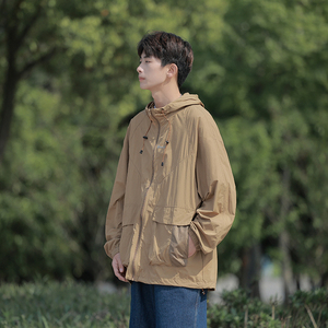 防水削光皱抖音直播男女轻薄防晒衣外套连帽男F23-p80限118图片
