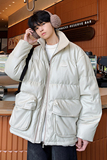 2023新款高品质PU皮棉衣港风罗文立领双口袋外套MY112-P165限228，男装棉衣，星座226-3