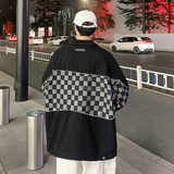 2024春新款港风大码反光条夹克棋盘格牛仔外套JK18P852263，男装夹克，星座226-3