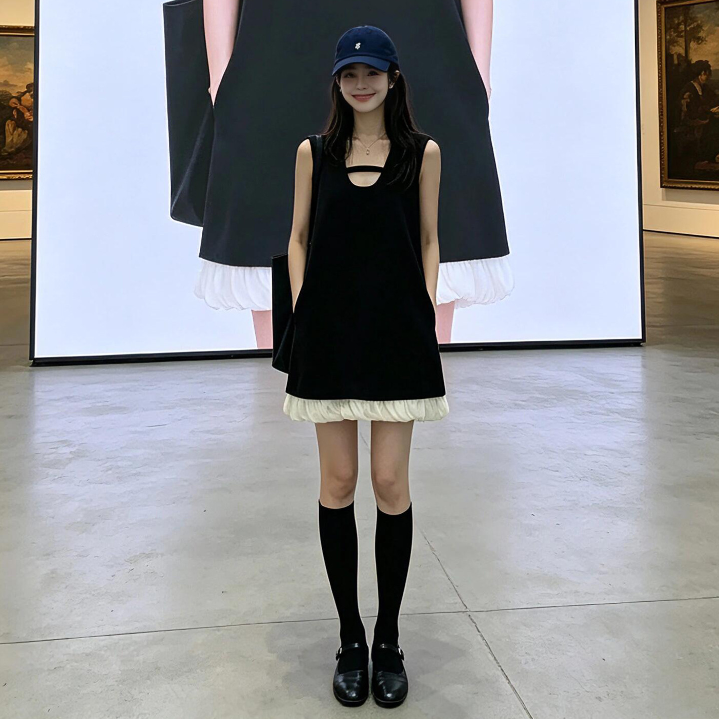 秋冬茶歇法式赫本风黑色无袖连衣裙子女装2026新款秋冬设计感短裙