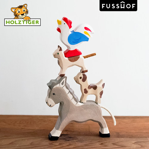 Holztiger农场动物木制玩具