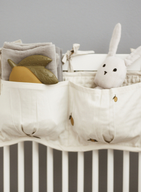 【清仓特价】丹麦Konges Slojd婴儿床收纳挂袋床头玩具有机棉储物