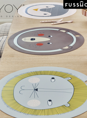 丹麦OYOY 儿童硅胶餐垫防水防滑防烫隔热卡通动物食品级宝宝桌垫