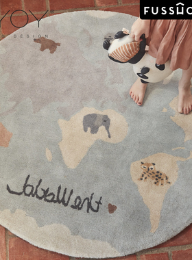 丹麦OYOY 羊毛地毯游戏地垫家用棉质爬行垫动物卡通可爱儿童房