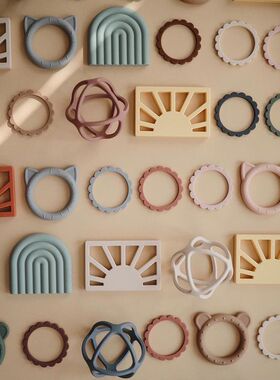 【清仓特价】丹麦Mushie 硅胶牙胶婴儿磨牙棒宝宝咬胶安全材质