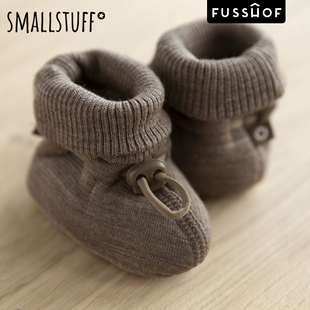 丹麦Small 新生婴儿手套脚套美利奴羊毛秋冬保暖袜套纯色 Stuff