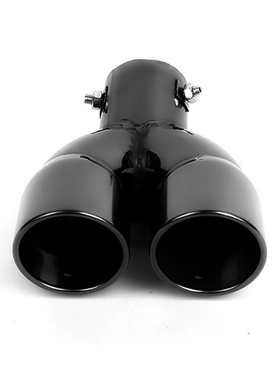 加厚不锈钢排气管76mm63双出直款弯款一出二黑钛汽车改装通用尾喉