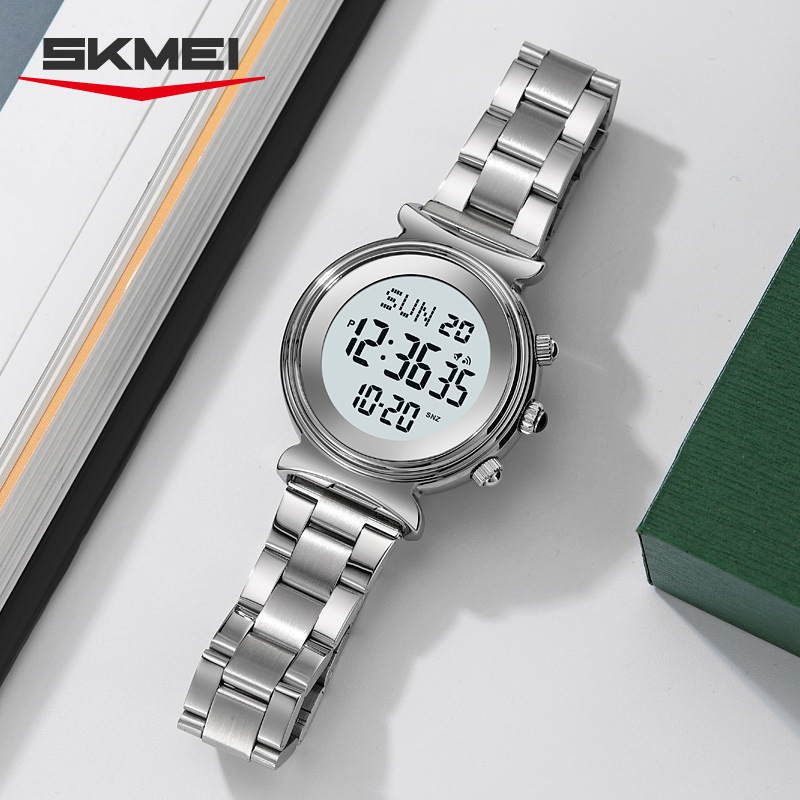 SKMEI时刻美多功能钢带电子表潮