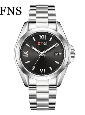 OFNS实心钢带时装表单历时尚商务高颜值夜光手表防水罗马刻度女表