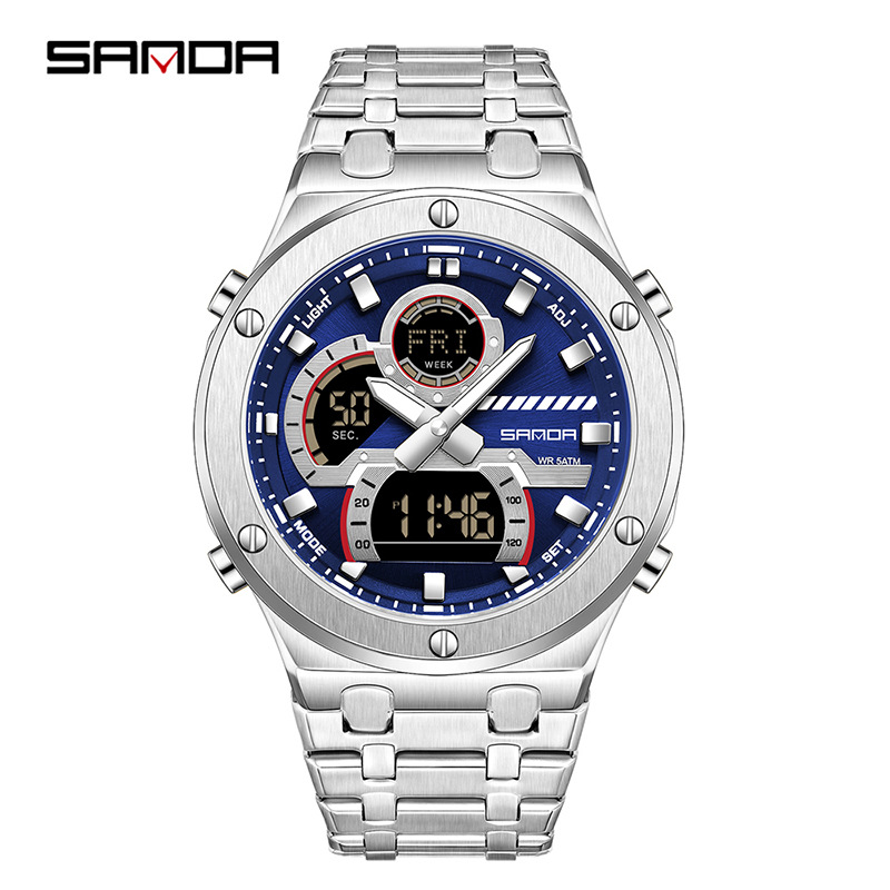 SANDA外贸爆款电子表酷炫夜光双