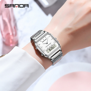 男表钢带轻薄腕表 个性 三达虾皮热卖 复古商务电子表潮流时尚