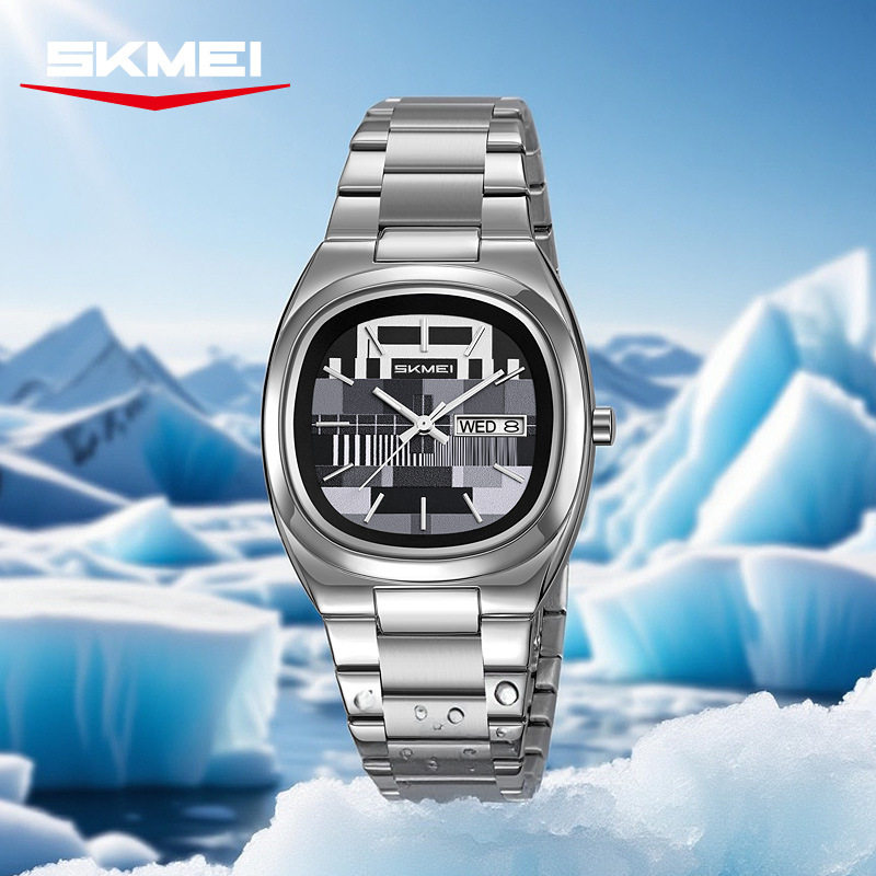 时刻美时尚复古怀旧腕表商务休闲钢带石英表防水夜光手表