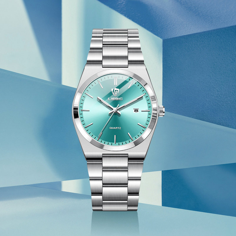 莱宾吉品牌男士手表防水男士石英手表高端款手表日历石英表