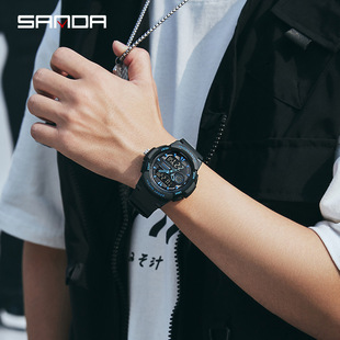 三达手表6082时尚 休闲男表双显学生运动多功能电子表直供 韩版