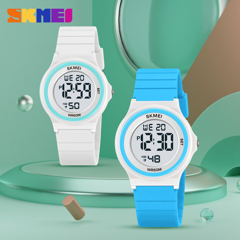 时刻美时尚简约学生手表防水超薄电子表男女款运动多功能儿童腕表