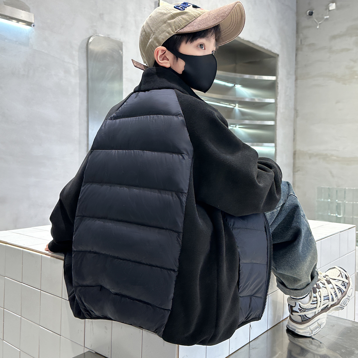 男童排骨羽绒服校服内搭神器