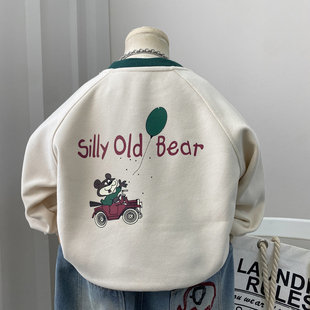 男童卫衣春装上衣2025新款儿童圆领宝宝衣服开春洋气中童小童男孩