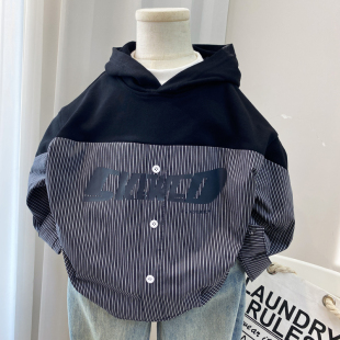 男童春装上衣2026新款儿童卫衣连帽春秋款男孩韩版洋气带帽潮帅气