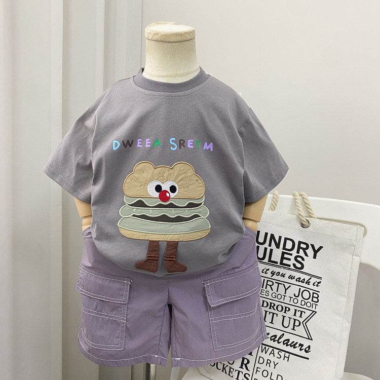 男童夏装套装2026新款儿童短袖T恤中裤两件套男孩宝宝衣服中小童