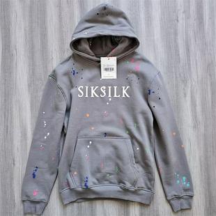 外贸原单秋冬女款卫衣休闲时尚泼墨印花字母加绒连帽套头运动上衣