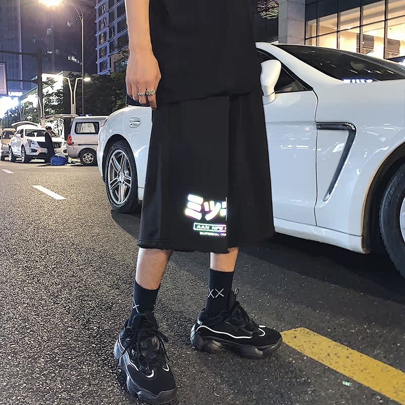 Reflective sports couple shorts five Style Men's pants