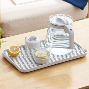 沥水托盘厨房水杯餐具防滑控水盒塑料收纳盒 创意滤水盘家用双层
