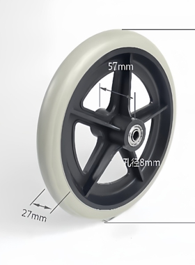 鱼跃轮椅配件8寸PVC前轮2500 3000 H005 H005B H006 H102万向轮