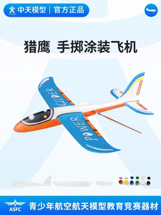 中天模型 猎鹰手掷涂装飞机 手抛泡沫飞机玩具模型回旋儿童玩具
