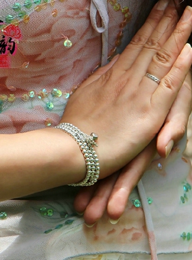 民族饰品古韵女士苗银复古手链